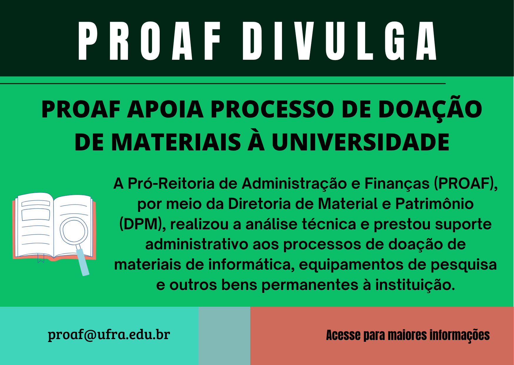 PROAF apoia processo de doação de materiais à Universidade