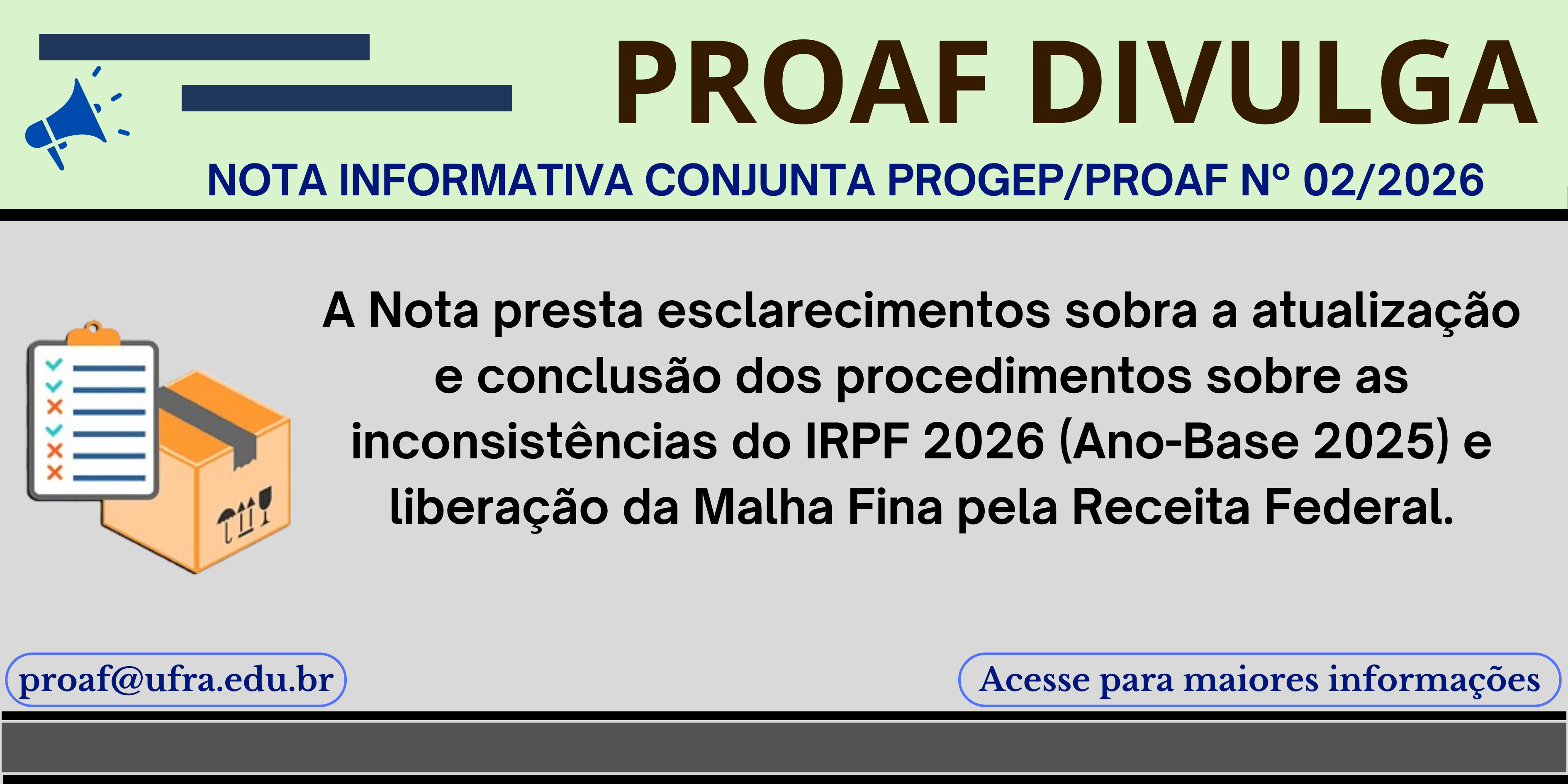 Atualização e conclusão dos procedimentos sobre as inconsistências do IRPF 2026 (Ano-Base 2025) e liberação da Malha Fina pela Receita Federal